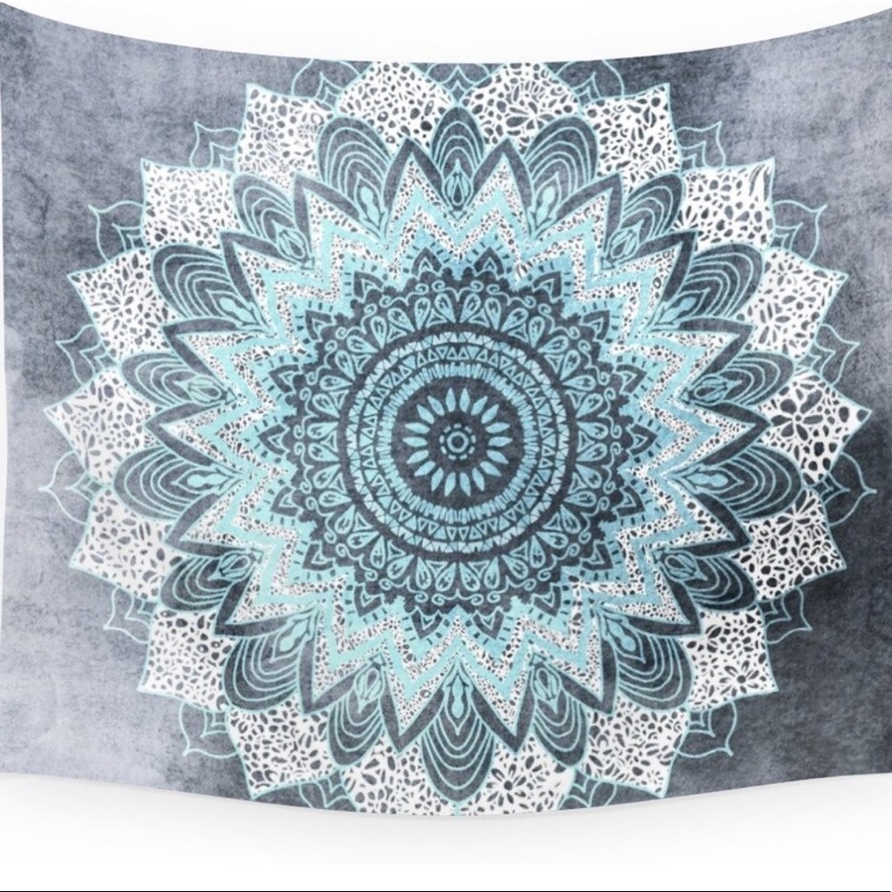 Blue mandala tapestry